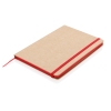 Крафтовый экоблокнот, А5, коричневый; красный, бумага; бумага