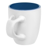 Кофейная кружка Pairy с ложкой, синяя с белой, белый, каменная керамика