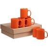 Набор из 6 кружек Promo, оранжевый, оранжевый, плотность 400 г/м², кружка - фаянс; коробка - микрогофрокартон