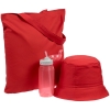 Набор Pop Up Summer, красный, красный, сумка - хлопок 100%, бутылка для воды - пластик, силикон; панама