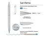 Ручка металлическая шариковая «San Remo», серебристый