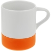 Кружка с силиконовой подставкой Protege, оранжевая, оранжевый, каменная керамика; силикон