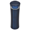 Термокружка дорожная вакуумная  DISCOVER; 450 мл; синий,  пластик, металл; лазерная гравировка, синий, пластик, метал
