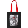 Холщовая сумка Make Love, черная с красными ручками, черный, красный, сумка - хлопок, 240 г/м²; ручки - полиэстер