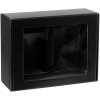 Коробка с окном Visible с ложементом под кружки, черная, черный, микрогофрокартон; пвх