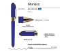 Ручка пластиковая шариковая «Monaco», синий, пластик, silk-touch