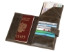 Бумажник путешественника «Druid» с отделением для паспорта, коричневый, кожа