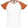 Футболка женская Milky 150, белая с оранжевым, белый, оранжевый, хлопок