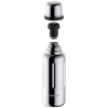 Термос Flask 1000, вакуумный, стальной зеркальный, серый, силикон, корпус - нержавеющая сталь, 18/8; пробка - пластик