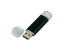 USB 2.0/micro USB- флешка на 32 Гб, черный, металл