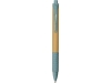 Ручка из бамбука и переработанной пшеницы шариковая «Nara», синий, дерево, пластик, бамбук