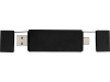 Двойной USB 2.0-хаб «Mulan», черный, пластик