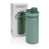 Спортивная вакуумная бутылка из нержавеющей стали, 550 мл, зеленый, нержавеющая сталь; силикон