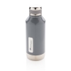 Герметичная вакуумная бутылка с шильдиком, серый, нержавеющая сталь; силикон
