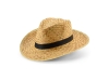 Шляпа из натуральной соломы «JEAN POLI», черный, полиэстер, растительные волокна
