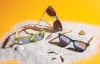 Солнцезащитные очки Wheat straw с бамбуковыми дужками, синий, бамбук; волокно пшеничной соломы