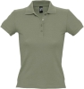 Рубашка поло женская People 210, хаки, зеленый, хлопок