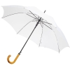 Зонт-трость LockWood, белый, белый, купол - эпонж; спицы - стеклопластик; ручка - дерево