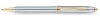 Шариковая ручка Cross Townsend, тонкий корпус. Цвет - серебристый с золотистой отделкой., серебристый, латунь