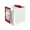 Календарь настольный  на 2 года с кубариком; белый с красным; 11х10х10 см; пластик, красный, белый, пластик