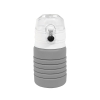 Бутылка для воды складная с карабином SPRING; серая, 550/250 мл, силикон, серый, силикон