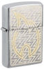 Зажигалка ZIPPO с покрытием Brushed Chrome, латунь/сталь, серебристая, 38x13x57 мм, серебристый