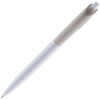 Ручка шариковая Bento, белая с серым, белый, серый, пластик