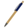 Ручка &quot;Авалон&quot; с корпусом из бамбука и софт-тач вставкой, темно-синий, темно-синий