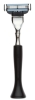 Станок для бритья IL Ceppo, MACH3, каучуковая смола, рукоять - черный глянцевый цвет, черный, каучуковая смола, никелированная латунь