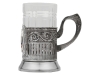 Чайный набор «Эгоист», белый, серебристый, прозрачный, фарфор, металл, хрусталь