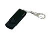 USB 2.0- флешка промо на 4 Гб с поворотным механизмом и однотонным металлическим клипом, черный, пластик