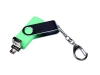 USB 3.0/micro USB/Type-C- флешка на 32 Гб с поворотным механизмом, зеленый, пластик