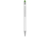 Ручка металлическая шариковая «Flowery» со стилусом, зеленый, белый, металл