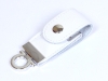 USB 2.0- флешка на 32 Гб в виде брелока, белый, кожа
