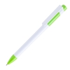 Ручка шариковая MAVA, белый/зеленое яблоко, пластик, белый, зеленое яблоко, пластик
