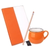 Подарочный набор LAST SUMMER: бизнес-блокнот, кружка, карандаш чернографитный, оранжевый, белый, оранжевый, несколько материалов