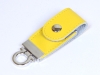 USB 2.0- флешка на 32 Гб в виде брелока, желтый, кожа