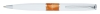 Ручка шариковая Pierre Cardin LIBRA, цвет - белый и оранжевый. Упаковка В, белый, латунь, нержавеющая сталь