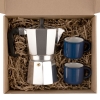 Набор для кофе Dacha, синий, синий, кружка - фаянс; кофеварка - алюминий; коробка - микрогофрокартон