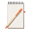 Блокнот с ручкой, оранжевый, бумага