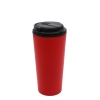 Термостакан Basic с трубочкой, цвет красный, красный, пластик