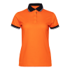 Рубашка поло  женская STAN с контрастными деталями хлопок/полиэстер 185, 04CW, Оранжевый/Чёрный, оранжевый, 185 гр/м2, хлопок