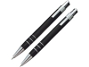 Подарочный набор «Эльба»: ручка шариковая, механический карандаш, черный, кожзам
