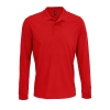 Рубашка поло с длинным рукавом Prime LSL, красная, красный, полиэстер 65%; хлопок 35%, плотность 200 г/м²; пике