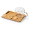 Набор MORKEL:чашка, ложка, подставка, 180мл, 16,4х8х12,3 см, боросиликатное стекло, бамбук, прозрачный, боросиликатное стекло, бамбук