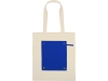 Складная хлопковая сумка для шопинга «Gross» с карманом, 180 г/м2, синий, натуральный, хлопок