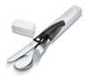 Набор из 3 столовых приборов VICTORINOX Swiss Classic: складной нож для овощей, вилка, ложка, чёрный, черный, полипропилен