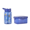 Набор с детским принтом (ланч-бокс, бутылка 0,45 л), синий, пластик пищевой