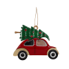 Ёлочная игрушка Машинка (красный), красный, дерево, акрил