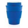 Стакан для кофе с закручивающейся крышкой, 350 мл, синий, pp; силикон